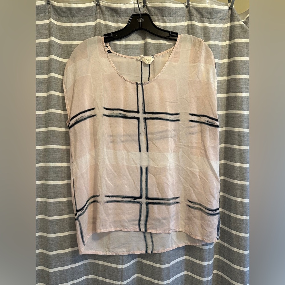 Laura Siegel $395 Stunning Handmade Shibori Dyed Tunic Top, 100% silk, size XS